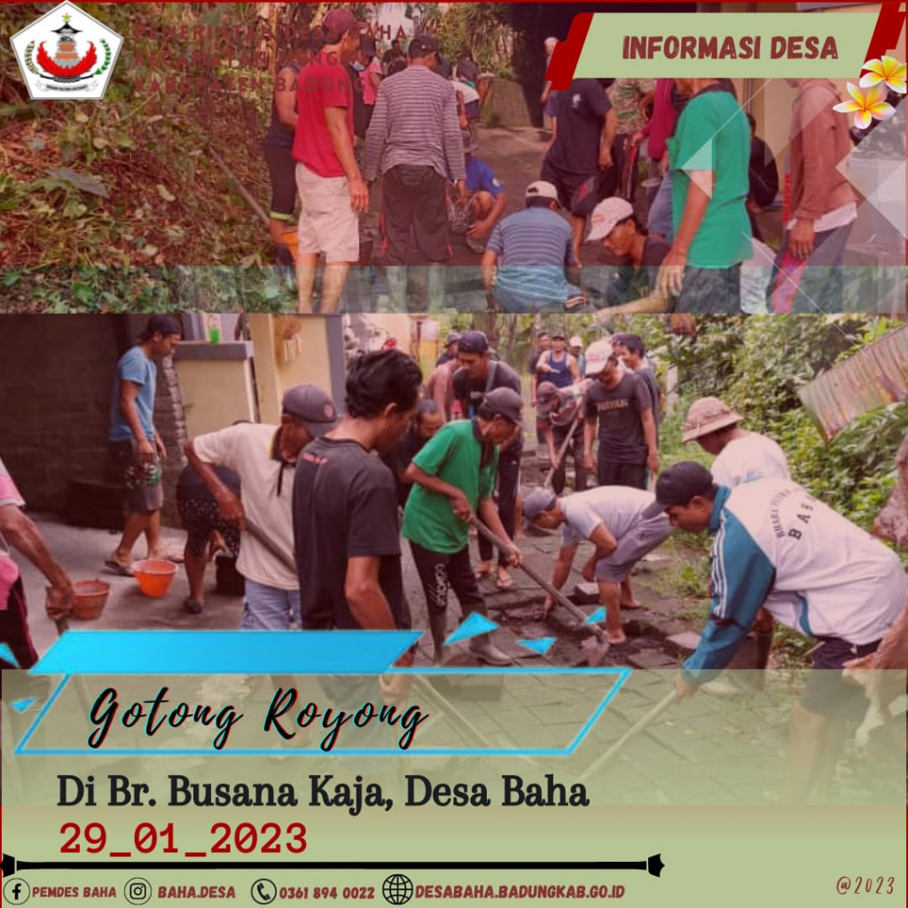 Gotong Royong Warga Busana Kaja, Desa Baha